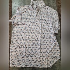 Callaway Performance Polo Golf Shirt Men Sz Large AOP Parrots Short Sleeve